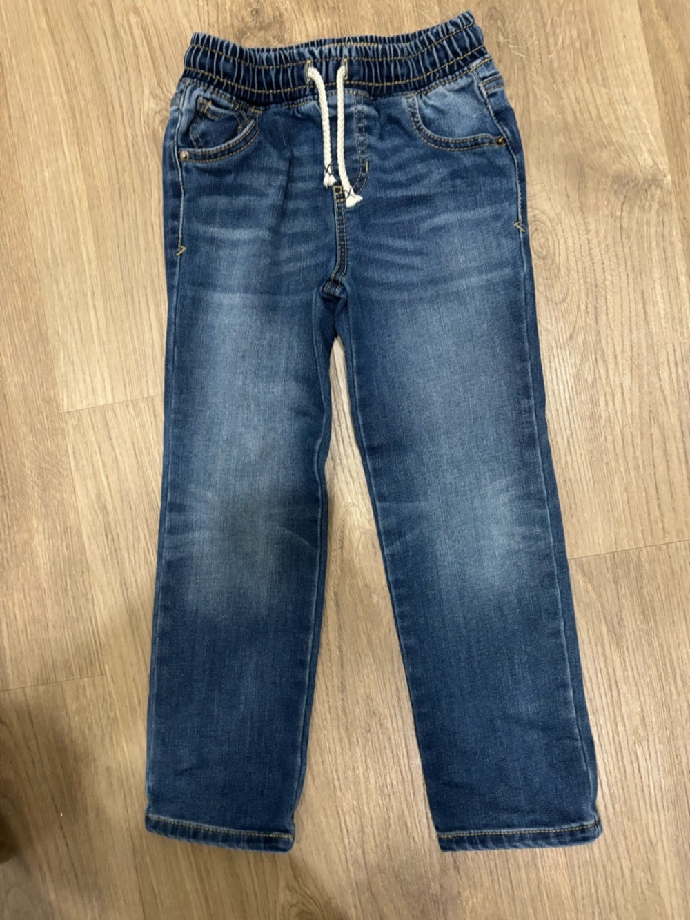 Cat & Jack Blue Straight-Leg Men’s Jeans with Drawstring Waist